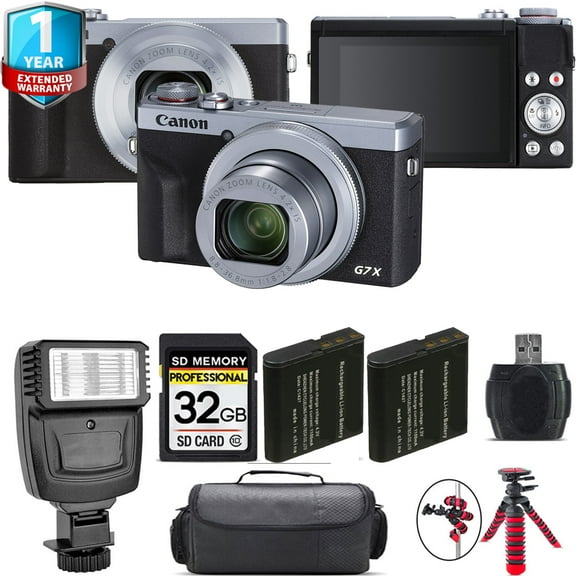 Canon PowerShot G7 X Mark III Digital Camera (Silver)   Extra Battery   1 Yr Warranty   32GB (International Version)