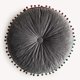 thumbnail image 1 of Nvzi Cojines de terciopelo suaves y redondos para sillas, bonitos cojines con pompones degradados para sillas de comedor de interior (gris, diámetro de 16"), 1 of 5