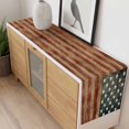 thumbnail image 4 of Retro American Flag Table Runner - 48 Inch Long, Kitchen Dining Table Runner Dresser Scarves, Vintage US Flag Red Striped Farmhouse Decor for Coffee Tables Wedding Party Banquet, 4 of 8