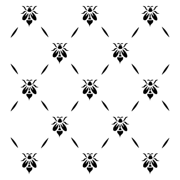 Bee Wallpaper Stencil | 10mil Plastic 12" H x 12" W | Stencils Painting Template for Painting on Trays, Pillows, and Furniture | FS104 by Designer Stencils
