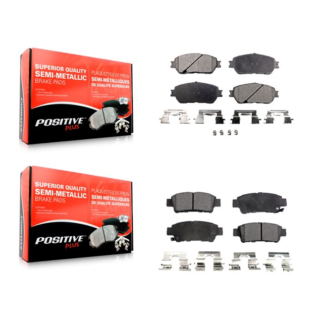 Positive Plus Front Rear Semi-Metallic Brake Pads Kit for Car 2004-2010 Toyota Sienna KPF-100410