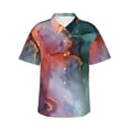 thumbnail image 1 of Daiia Colorful Abstract Waves Pattern Hawaiian Shirt for Men Gentle Cotton Regular Short Sleeve Casual,X-Large, 1 of 7