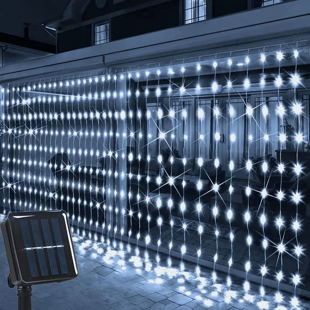 Cadena de Cortinas Solares LED para Exteriores, Luz de Hadas de 8 Modos, Decoración de Jardín para Bodas y Navidad, Luz solar Impermeable, Luz solar Colgante, Decoración Navideña, Iluminación Navideñ