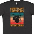thumbnail image 4 of Inktastic Drummer Funny Retro Plans with My Drums T-Shirt, 4 of 5