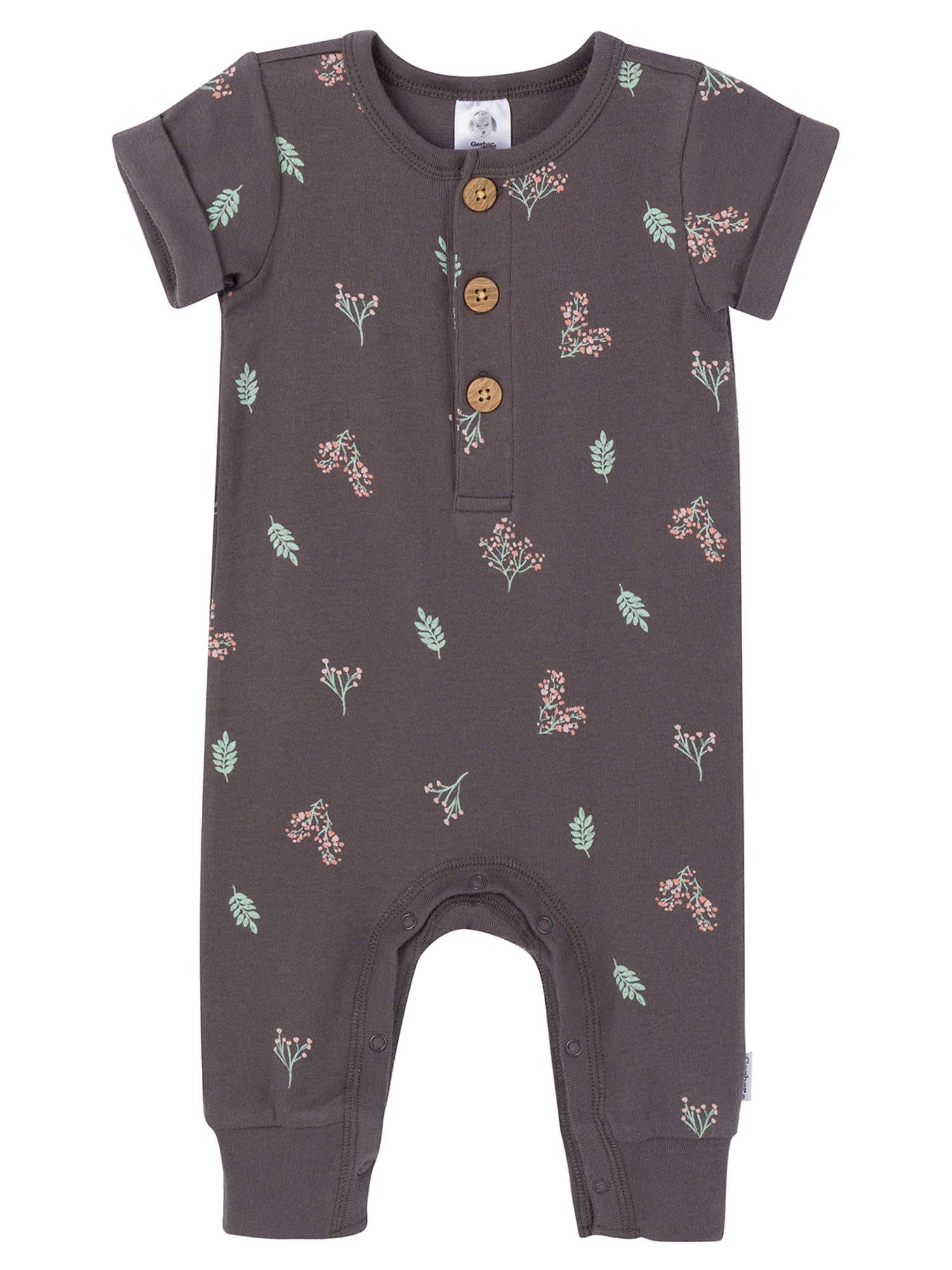 Gerber Baby Neutral Rompers, 2-Pack, Sizes Newborn - 24 Months