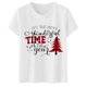 thumbnail image 1 of Gibobby Camisas de Navidad para mujer Camiseta de manga corta con cuello redondo y estampado navideño para mujer(Blanco,XG), 1 of 4