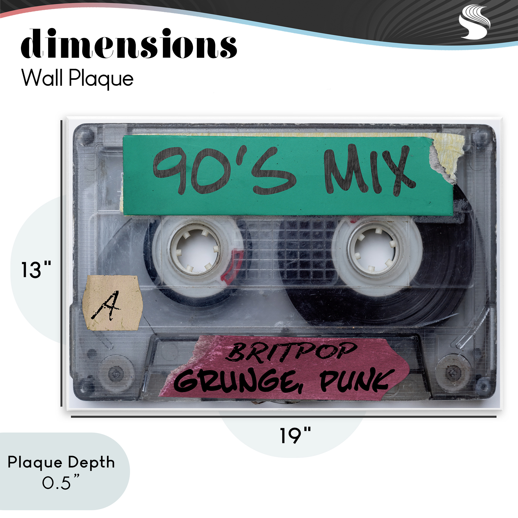 Stupell Industries Retro 90s Mix Cassette Wall Plaque Art, design by Annabelle Hall