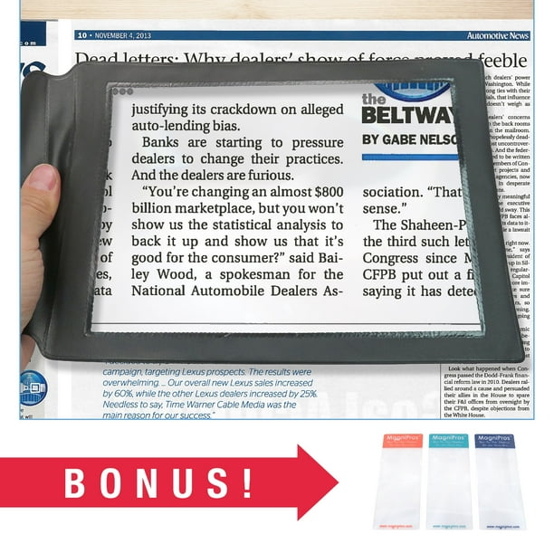 MagniPros Large Full Page Magnifier Magnifying Sheet with Bonus