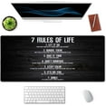 thumbnail image 3 of 7 Rules of Life Motivational Quotes Mouse Pad 35.4 x 15.7 Inch XXL Full Desk Mousepad Extended Large Non-Slip Rubber Base Waterproof Big Keyboard Mat with Stitched Edges for Gaming and Office, 3 of 6