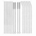 thumbnail image 1 of 12-Pack Durable Clear Glass Straws, Includes Straight and Bent Designs for Everyday Use, 1 of 4