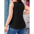 thumbnail image 4 of ANFERRY Plus Size Tank Tops for Women with Shelf Bras Pleated Tops Square Neck Sleeveless Split Side Camisoles, 4 of 7
