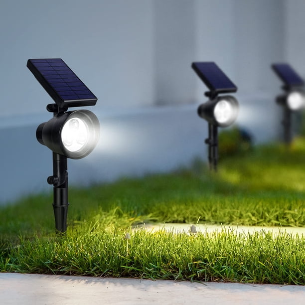 InnoGear Luces solares para exteriores, focos solares impermeables para exteriores, foco solar de seguridad, iluminación de paisaje, encendido/apagado automático ajustable para patio, terraza, jardín,
