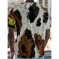 thumbnail image 2 of Men's Cow Full Print T-Shirt - Perfect for Dairy Farmers, Themed Parties and Everyday Wear - Machine Washable 3D Digital Cow Spotted Shirt, 2 of 6