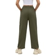 thumbnail image 4 of Women Linen Pants Wide Leg Boho Pants Loose Lightweigt Beach Palazzo Harem Pants with Pockets, 2XL, 4 of 7