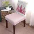 thumbnail image 2 of Chair Covers for Dining Room Set of 6,Watercolor Pink Christmas Tree Stretch Seat Protector Removable Washable Chairs Slipcovers for Kitchen Banquet Wedding Hotel,Snowflake on Gray, 2 of 6
