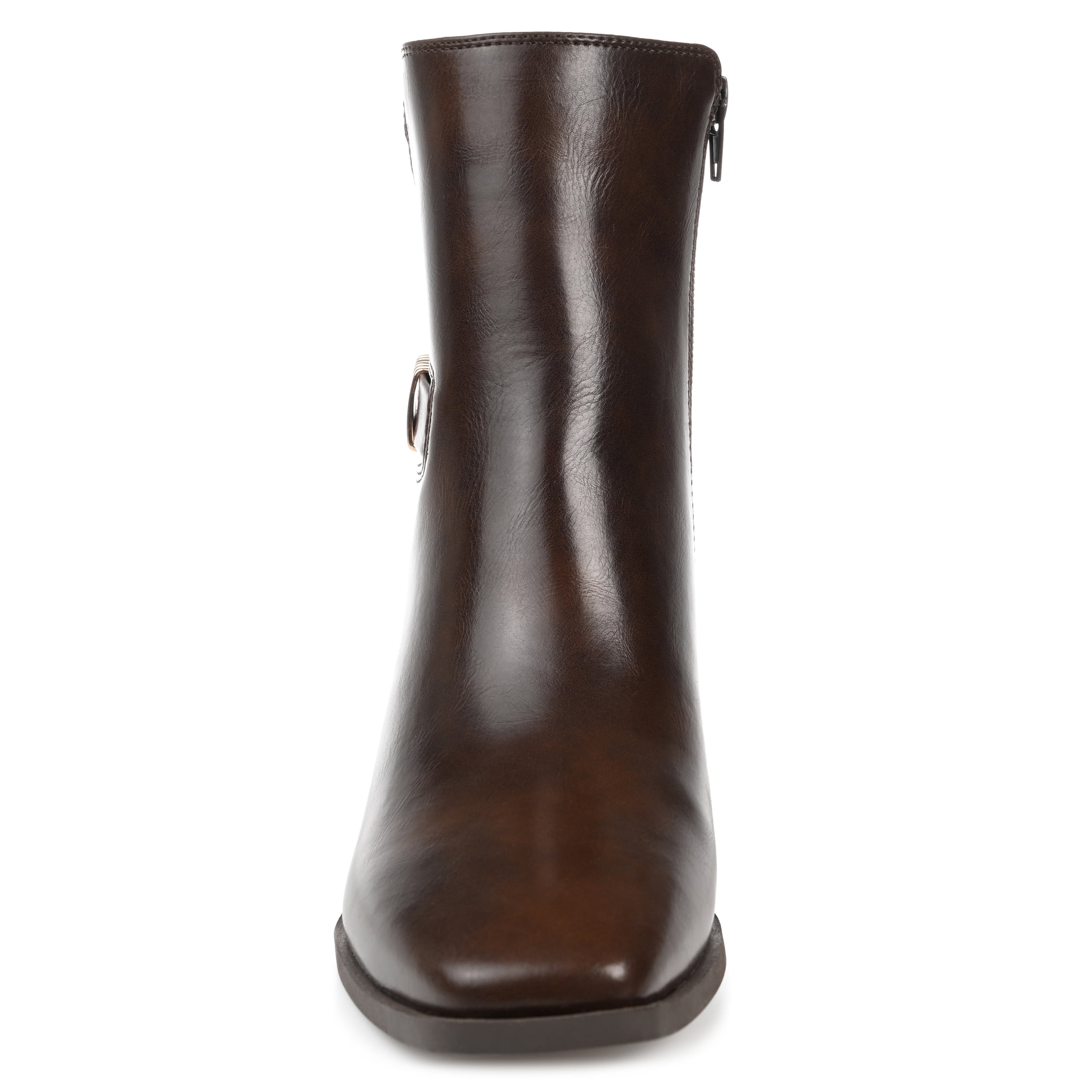 Journee Womens Aubrie Inside Zip Stacked Heel Booties, Widths Available