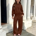 thumbnail image 5 of Cethrio Girls Outfit Sets Long Sleeve, Fleece-Lined 2 Piece Casual Girls' Clothing Sets Coffee Size 9-10 T, 5 of 6