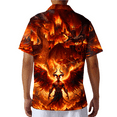 thumbnail image 3 of Unisex Fire Demon & Dragon -– 3D Fiery Castle Print Hawaiian Shirt For Men and Women Summer Button Down Short Sleeve, 3 of 7