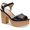 Black Smooth, variant on Sun Stone Womens Gretaa Faux Leather Ankle Strap Heels