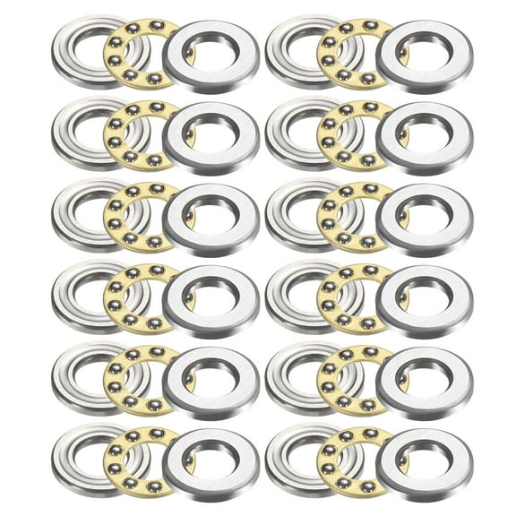 Uxcell 12Pcs F5-10M Thrust Ball Bearings, 5mm x 10mm x 4mm Miniature Thrust Bearing with Washers Chrome Steel Single Direction for Conveyor Systems Machine Tools