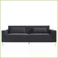 thumbnail image 4 of 85.8” 3-Seater Velvet Living Room Sofa – Classic Modern Style, Plush Comfort, Easy to Maintain | Black | Velvet | Square Arms, 4 of 17