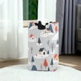 thumbnail image 6 of Yayeee Freestanding Laundry Hamper with Handle Collapsible Large Storage Basket for Clothes, Cartoon Blue Houses, 6 of 7