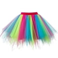 thumbnail image 3 of Women Mesh Tulle Tutu Skirt Princess Teen Girls Elastic Multi Layered Short Party Dancing Mini Skirt Festival, 3 of 4