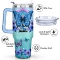 thumbnail image 2 of 40 oz Butterfly Tumbler with Handle and Straw Lid,Leak Proof Travel Stainless Insulated Tumbler,Cup Holder Friendly,Perfect for Outdoor Travel Car and Sports, 2 of 6