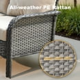 thumbnail image 3 of XIZZI Patio Furniture Sofa Chair Set 6 Pieces PE Wicker Rattan Outdoor Conversation Set w/30in Fire Pit Table-Beige Cushion, 3 of 11