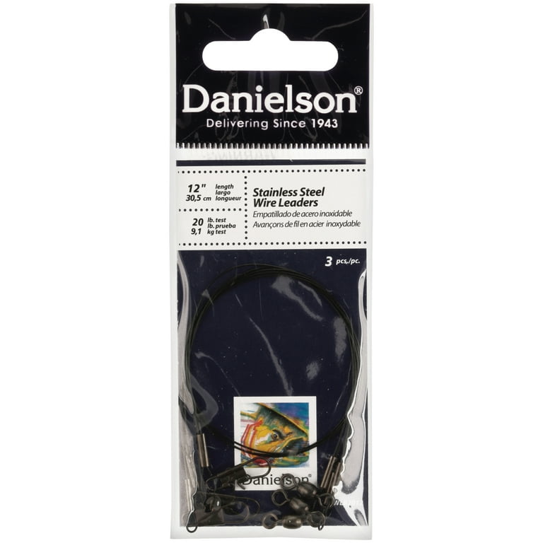 Danielson 12 length stainless steel wire fishing leaders 3 pc