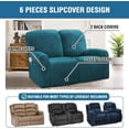 thumbnail image 5 of SUSUZI Recliner Sofa Covers 6-Pieces Stretch Loveseat Covers Anti-Slip Fitted 2 Seats Reclining Slipcovers Soft Velvet Furniture Protector, Navy Blue, 5 of 8