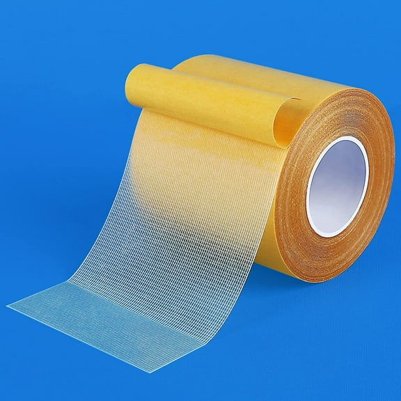 Double Sided Tape Heavy Duty, 3.2inx33FT(10m), Universal High Tack Strong Wall Adhesive with Fiberglass Mesh, Super Sticky Resistente Clear Tape, Easy Use Transparent Tape