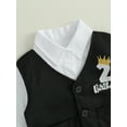 thumbnail image 5 of Wassery Baby Boys 2nd Birthday Outfit Infant Boys Formal Set Toddler Gentleman Suit Letter Pattern Vests+Long Sleeve Shirts +Pants, 5 of 8