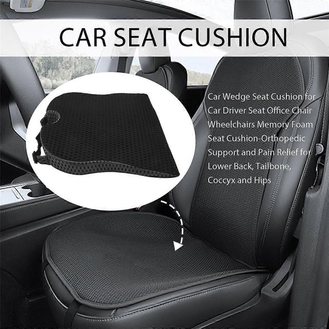 Car Wedge Seat Cushion for Car Driver Seat Office Chair Wheelchairs Memory Foam Seat Cushion-Orthope