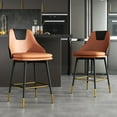 thumbnail image 5 of Counter Height Bar Stools with Full Back, 25 Inch Swivel Bar Stools Set of 2, Ergonomic Backrest and Metal Footrest, Modern Bar Stools for Kitchen Counter, Island, Dining Room, 5 of 8