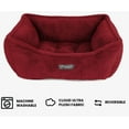 thumbnail image 2 of NANDOG Cloud Collection Cat and Dog Bed for Small to Medium Breeds – Made of Ultra Soft Micro Plush Fabric – Reversible Design with Double Stitched Seams (25”x21”x10”) (Burgundy), 2 of 4