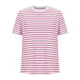 thumbnail image 4 of Sakmal Short Sleeve Funny T Shirts Crew Neck Striped Loose Relaxed Fit Casual Summer Tops For Women, 4 of 6