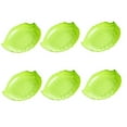 thumbnail image 4 of Mobutofu 6Pcs Green Leaf Shape Plastic Fruit Plate Easy to Clean Creative Tray for Kitchen Use, 4 of 8