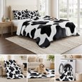 thumbnail image 6 of Queen Quilt Set 90''x96'', Cow Printed Lightweight Summer Bedspread Coverlet Set with 2 Pillow Shams, Farmhouse Black White Animals Textured Breathable All Season Quilt Bedding for Bedroom/Guest Room, 6 of 9