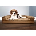 thumbnail image 5 of Furhaven Cama ortopédica para perros medianos y pequeños con refuerzos extraíbles y funda lavable, para perros de hasta 35 libras - Sofá acolchado - Marrón tostado, mediano, 5 of 5