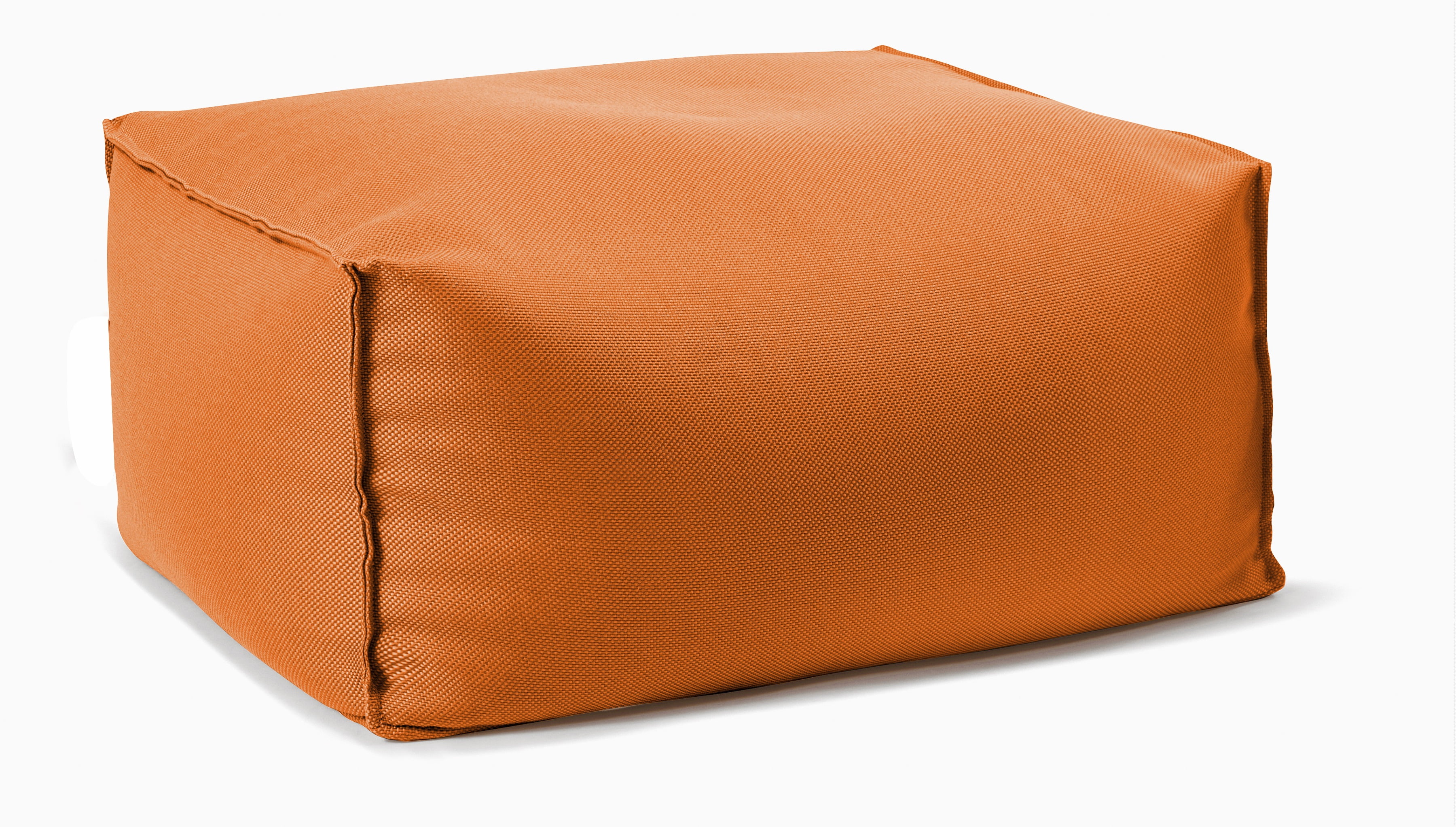 Gouchee Home Chamonix Outdoor/Indoor Orange Ottoman Pouf – Water-Repellent Bean Bag Footstool with Polystyrene Bead Filling for Patio, Porch, or Living Room