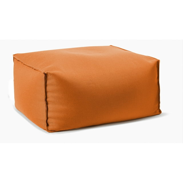 Gouchee Home Chamonix Pouf extérieur/intérieur – Pouf orange hydrofuge avec rembourrage en billes de polystyrène, léger pour la terrasse, le porche ou le salon