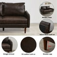 thumbnail image 6 of Hybition Faux Leather Sofa Modern Couch with Wooden Legs Brown, 6 of 8