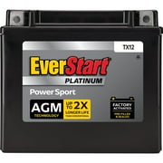 EverStart Platinum AGM PowerSport Battery, Group Size TX12 12 Volt, 180 CCA