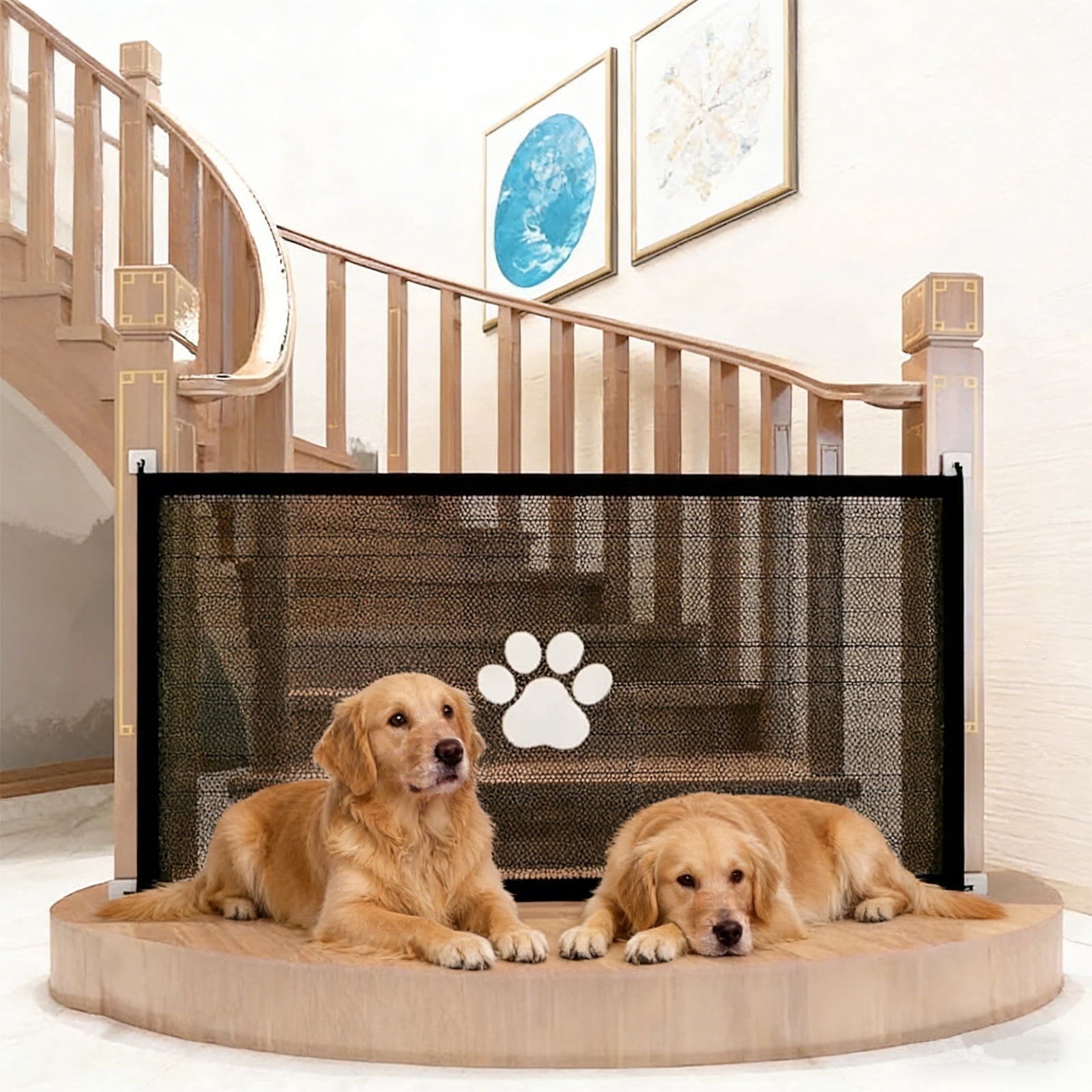 FORICOM Dog Screen Mesh Gate for Stairs Pet Gates for The House: for Doorways Stairways Indoor 31"H×71" W