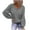 Grey, variant on Wiyuqeen Plain Deep V Neck Sweaters for Women Casual Loose Fit Long Sleeve Pullover Sweaters Ladies Oversize Ribbed Knit Fall Tops Clothes