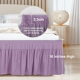 thumbnail image 5 of PiccoCasa Polyester Brushed Bed Skirt with Elastic Dust Ruffles 16" Drop, King Light Purple, 5 of 8