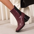thumbnail image 6 of Gyexs Ankle Boots for Women Dressy Ankle Cowboy Boots Low Heel Western Cowboy Boots Zipper Casual Short Ankle Booties Z04 Size 8.5, 6 of 9