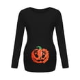 thumbnail image 1 of Blouse de Maternité pour Femmes, T-Shirt de Maternité à Ourlet Irrégulier Imprimé, Décontracté, Manches Longues, Col Ras du Cou, Haut de Base pour l'Allaitement, 1 of 6