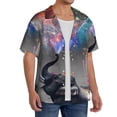 thumbnail image 2 of Sikiie Elephant Fireworks Celebration Men's Cuban Shirt, Hawaiian Shirts, Business Casual Button Down Shirts, Short Sleeve Shirt-X-Large, 2 of 5